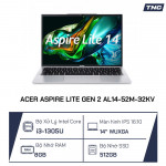 Laptop Acer Aspire Lite Gen 2 AL14-52M-32KV Core i3-1305U/ 8GB/ 256GB/ 14.0 Inch WUXGA/ Win 11/ Xám