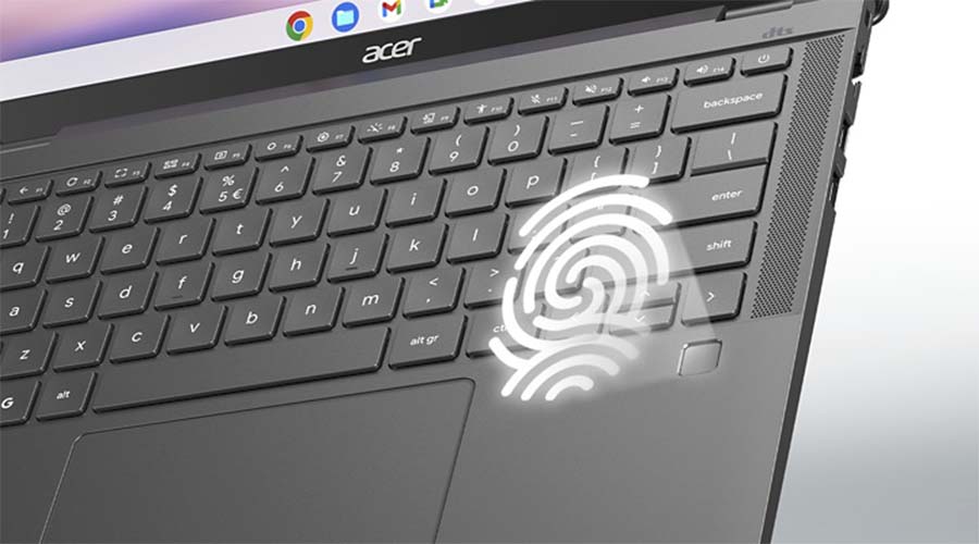 Chromebook Plus Enterprise 714 bảo mật vân tay
